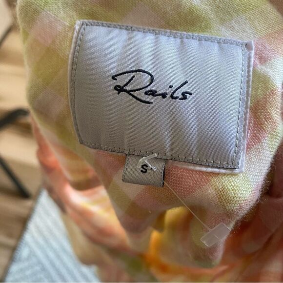 Rails Charlie Button Down Long Sleeve Lemonade Pastel Linen Blend Top - Picture 11 of 11